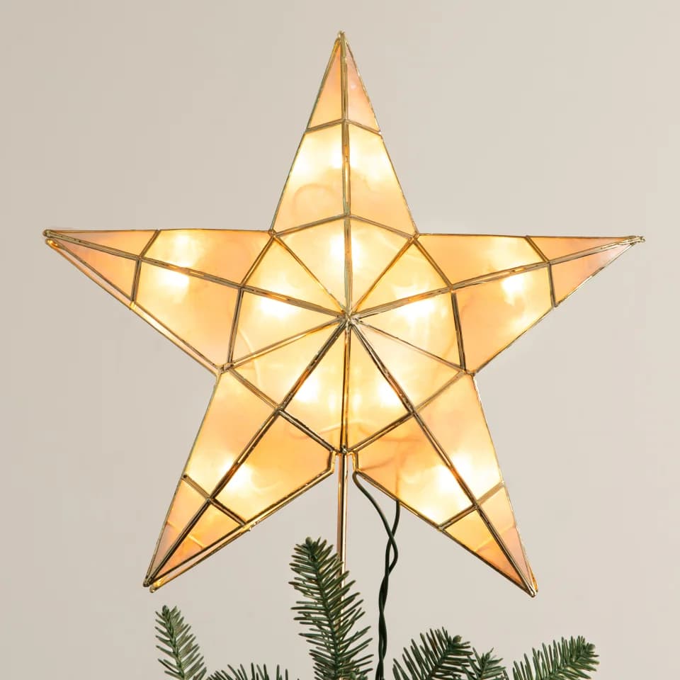 Lit Capiz Star Tree Topper